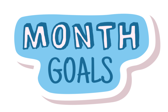 Download Month Goals Sticker Cute Lettering for O - Goals Collection
