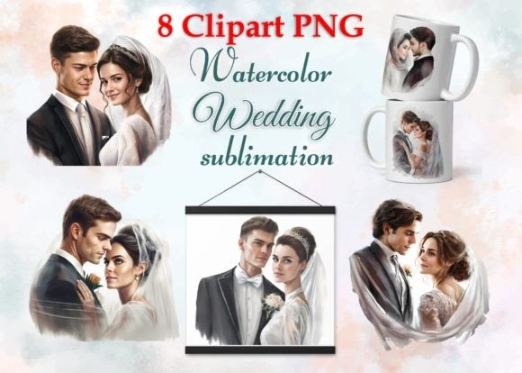 Download Wedding Graphics. Newlyweds, Sublimation - Wedding graphics Collection