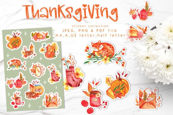 Download Autumn / Thanksgiving Sticker Sheet - Sheet Collection