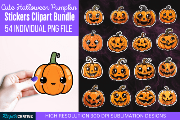 Download Cute Halloween Pumpkin Stickers Bundle - Pumpkin stickers Collection