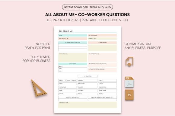 Download All About Me- Co-Worker Questions Sheet - Sheet Collection