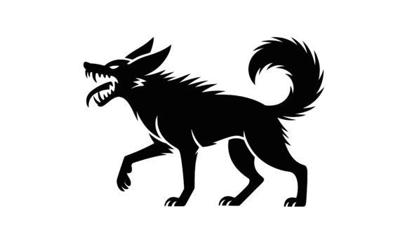 Download Aggressive Wolf Silhouette - Premium Resources