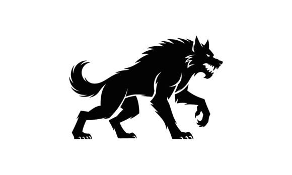 Download Aggressive Silhouette Wolf Vector - Premium Resources